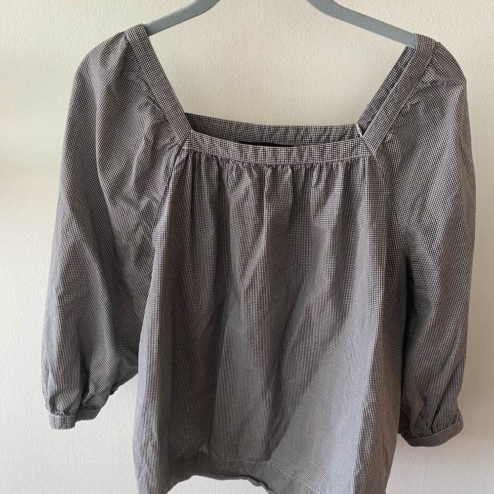 J. Crew Gingham Square Neck Top - image 2